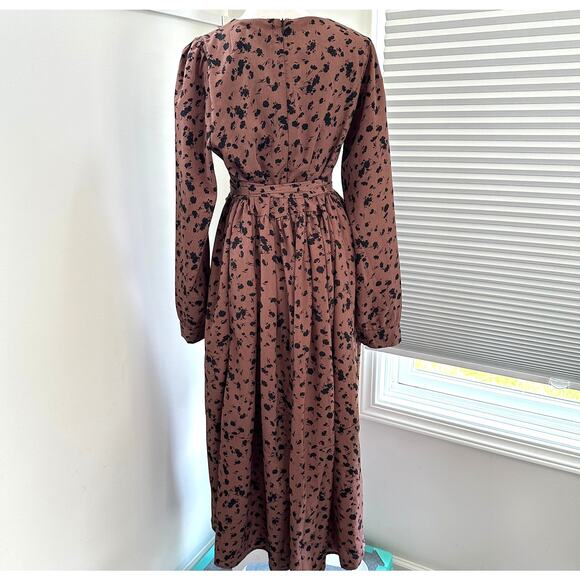 Oat + Fork Prairie Revival Boho Dress Small Floral Midi Long Sleeve Fall Western - Picture 7 of 9